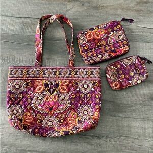 Vera Bradley Tote & Pouch Set